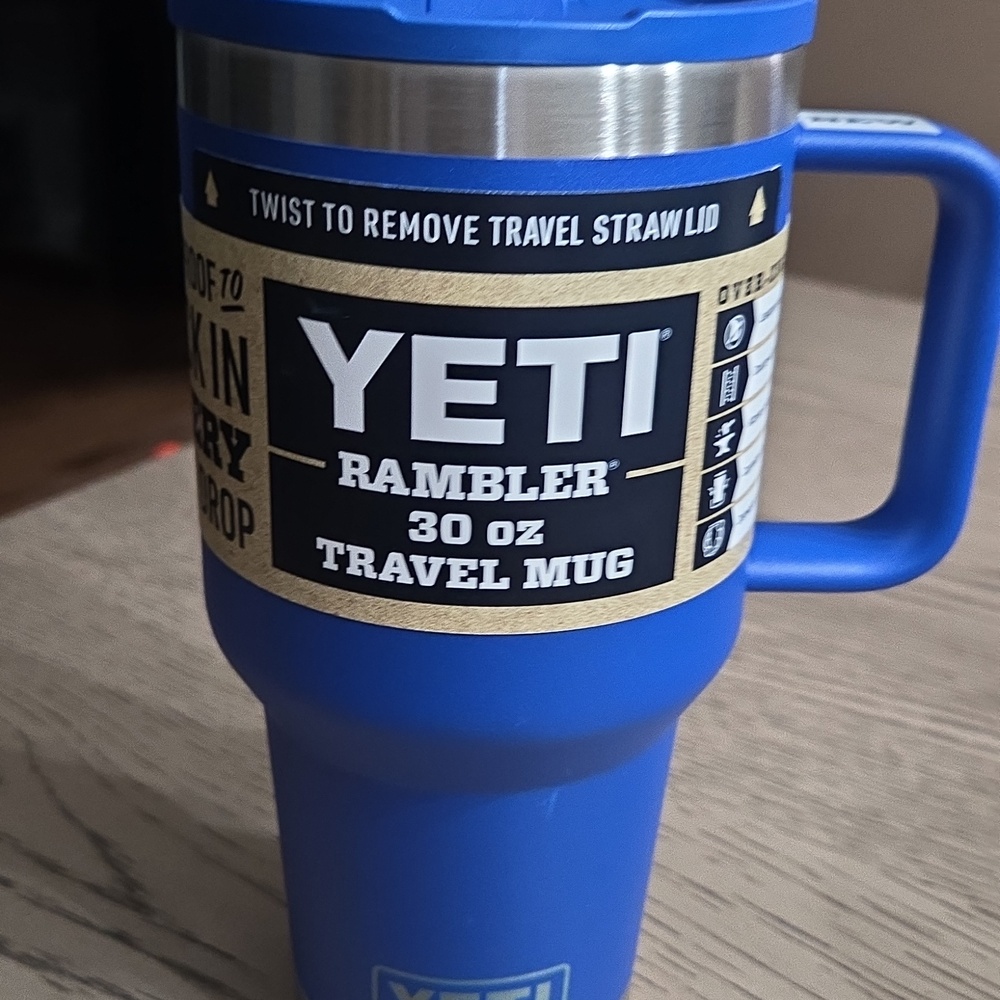 YETI Blue Rambler 30 oz Travel Mug - Picture 2 of 11